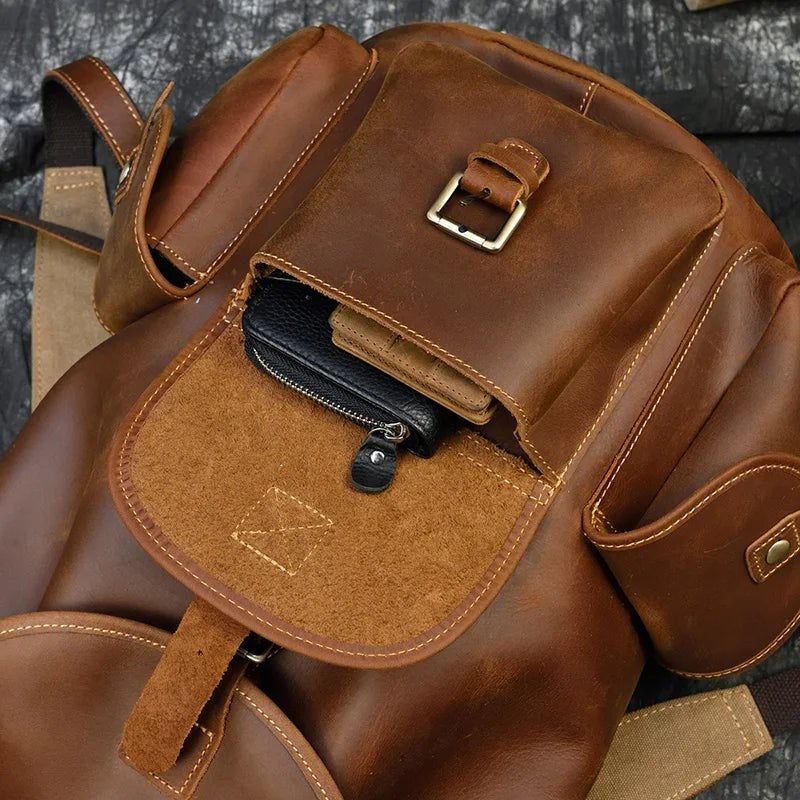 The Cavalier Leather Backpack in Cognac