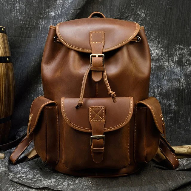 The Cavalier Leather Backpack in Cognac