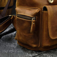 The Cavalier Leather Backpack in Sienna