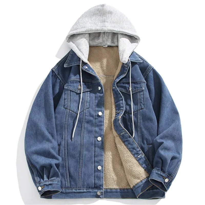 The Central Hooded Denim Jacket in Classic Denim