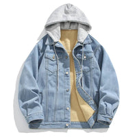 The Central Hooded Denim Jacket in Washed Denim
