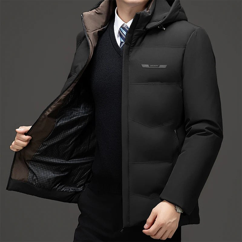 The Dario Duck Down Jacket in Charcoal