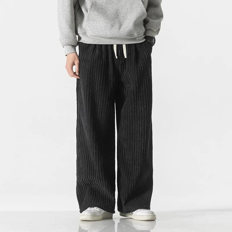 The Easy Street Corduroy Sweatpants in Charcoal