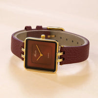 The "Elaine" Leather Strap Watch, 30mm in Cabernet