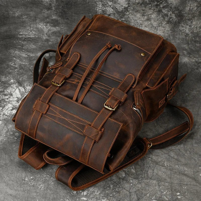 The Elan Prestige Backpack in Red Brown