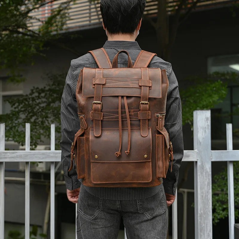 The Elan Prestige Backpack in Red Brown