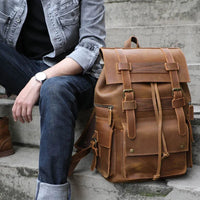 The Elan Prestige Backpack in Red Brown