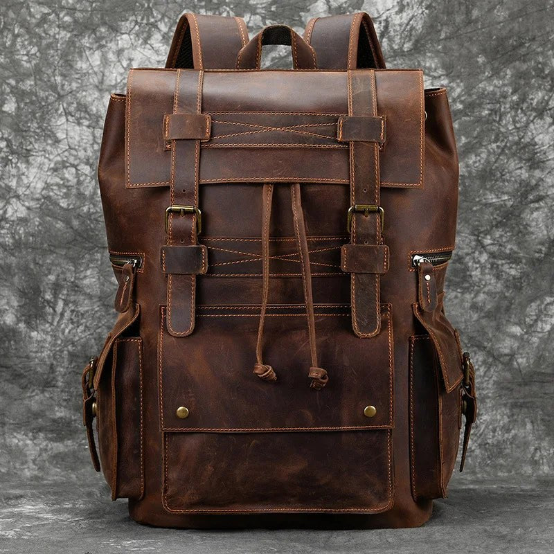 The Elan Prestige Backpack in Red Brown