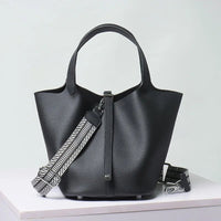 The Elora Leather Tote Bag in Charcoal