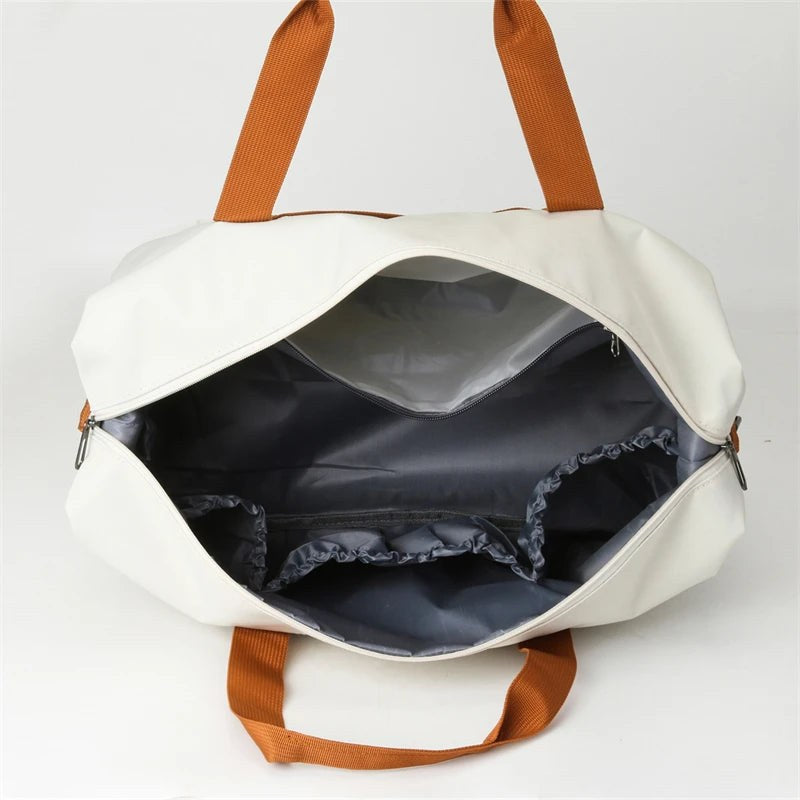 The Getaway Drop Bottom Duffel in Beige