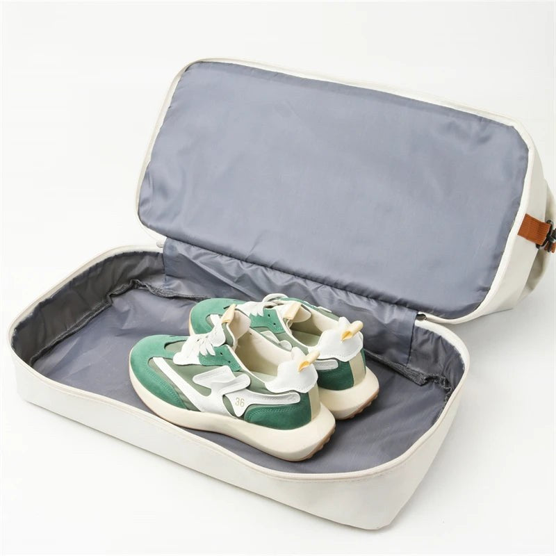 The Getaway Drop Bottom Duffel in Beige