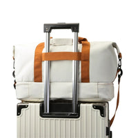 The Getaway Drop Bottom Duffel in Beige