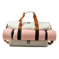 The Getaway Drop Bottom Duffel in Beige