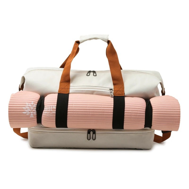The Getaway Drop Bottom Duffel in Beige