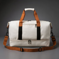 The Getaway Drop Bottom Duffel in Beige