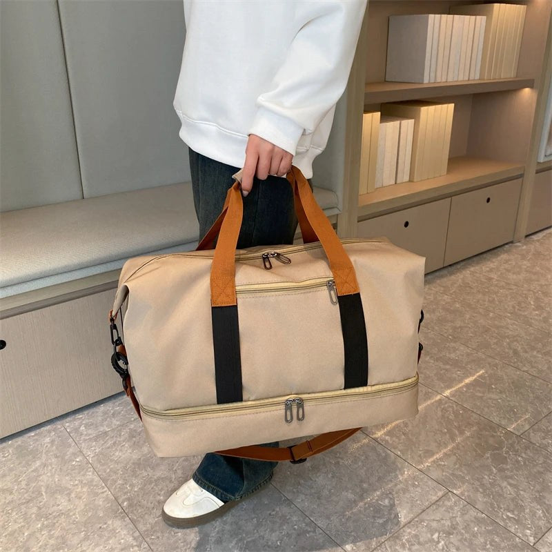 The Getaway Drop Bottom Duffel in Khaki