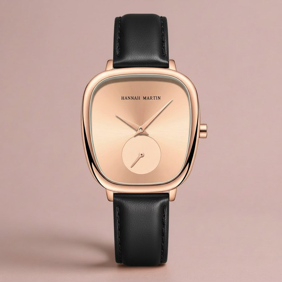 The Hannah Wristwatch, 34mm in Charcoal Rose Gold