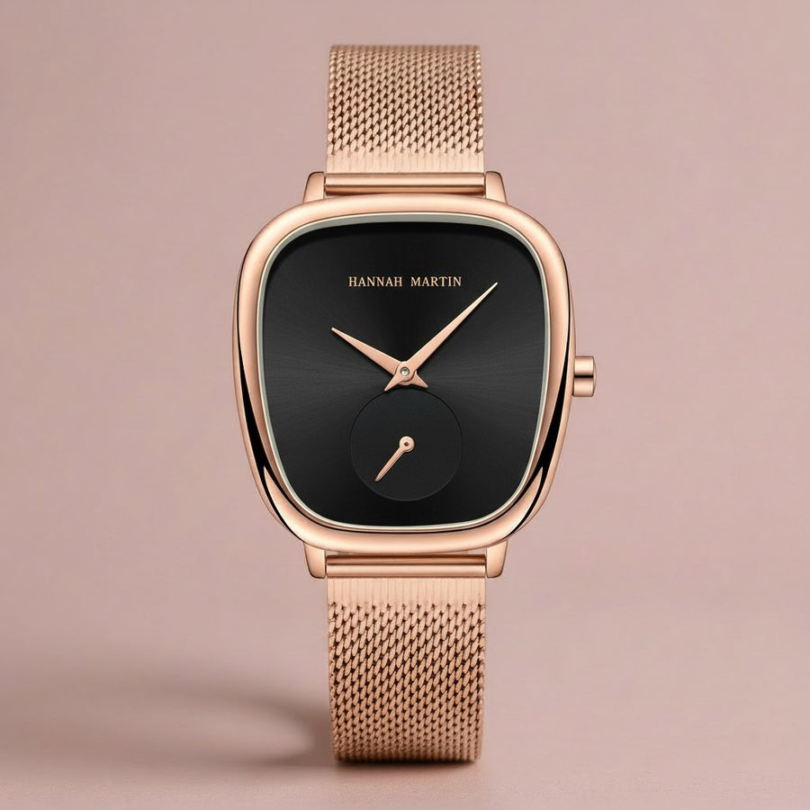 The Hannah Wristwatch, 34mm in Rose Gold Charcoal