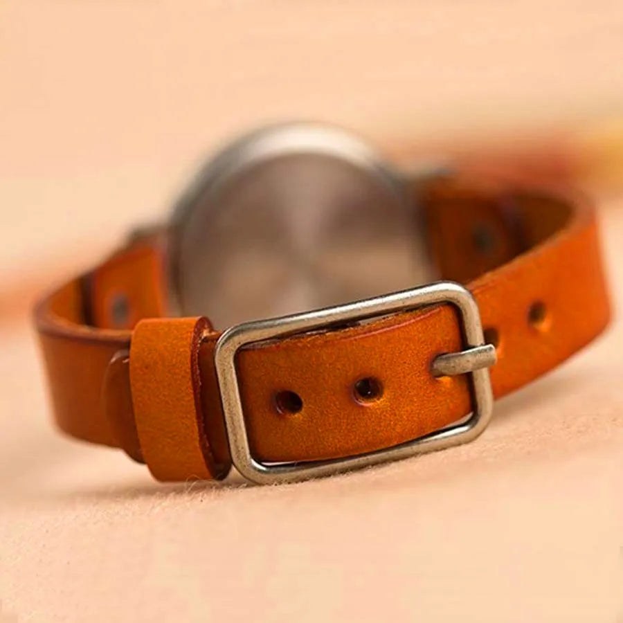 The Hudson Vintage Watch, 35mm in Sienna Brown