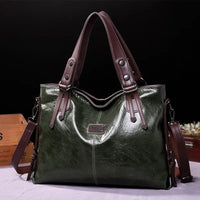 The Isabelle Leather Tote Bag in Olive