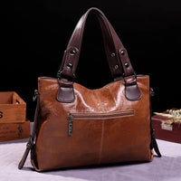 The Isabelle Leather Tote Bag in Sienna Brown