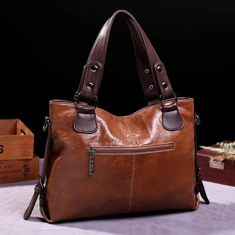 The Isabelle Leather Tote Bag in Sienna Brown