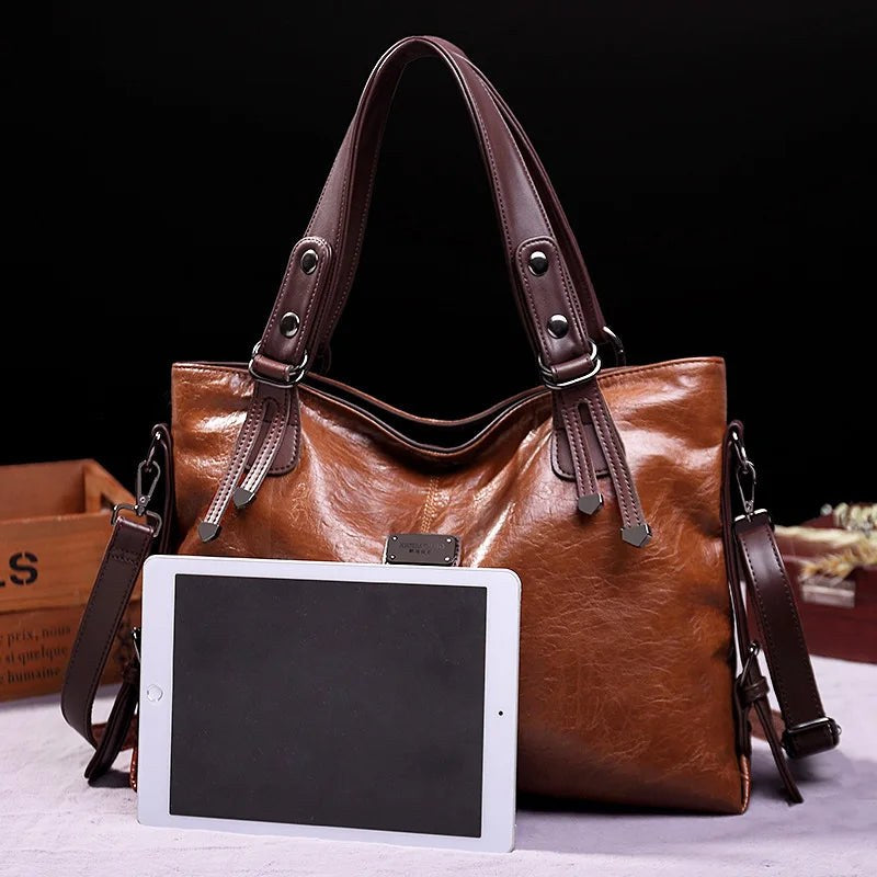 The Isabelle Leather Tote Bag in Sienna Brown