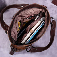 The Isabelle Leather Tote Bag in Sienna Brown
