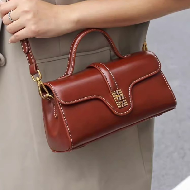 The Madison Satchel Bag in Mahogany