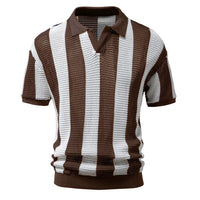 The Marbella Knit Polo in Espresso Brown