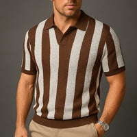 The Marbella Knit Polo in Espresso Brown