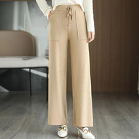 The Nadine Wool Knit Pant in Beige