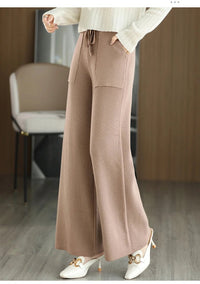 The Nadine Wool Knit Pant in Black