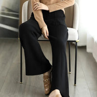 The Nadine Wool Knit Pant in Pearl
