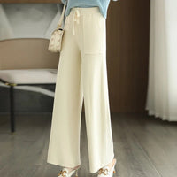The Nadine Wool Knit Pant in Pearl