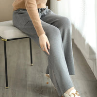 The Nadine Wool Knit Pant in Slate Gray