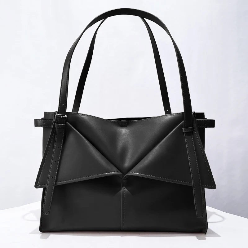 The Nantucket Leather Tote in Charcoal