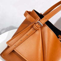 The Nantucket Leather Tote in Sienna Brown