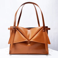 The Nantucket Leather Tote in Sienna Brown