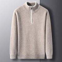 The Oakford Quarter Zip Pullover in Biege
