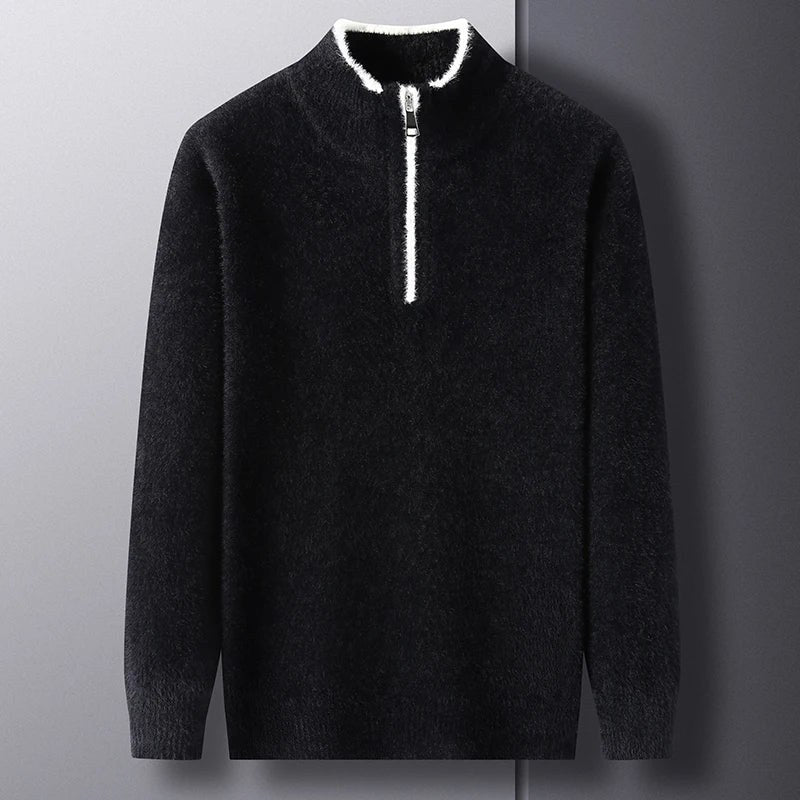 The Oakford Quarter Zip Pullover in Charcoal