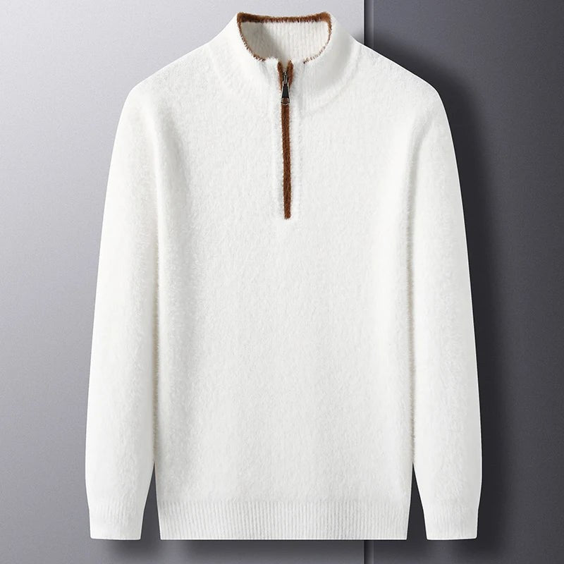 The Oakford Quarter Zip Pullover in Ivory