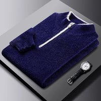 The Oakford Quarter Zip Pullover in Navy Blue