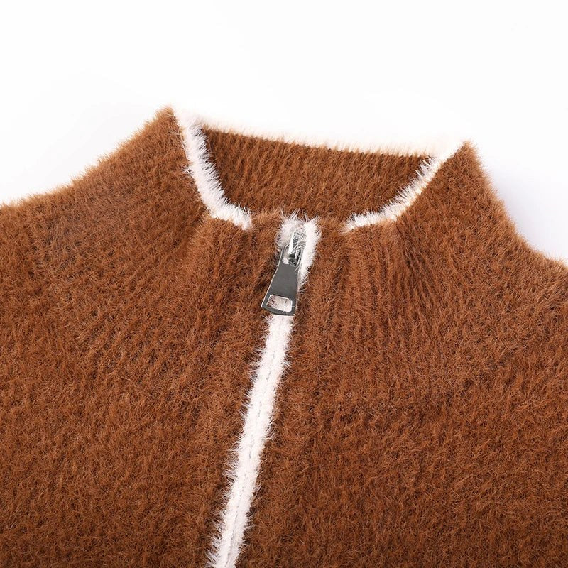 The Oakford Quarter Zip Pullover in Sienna Brown