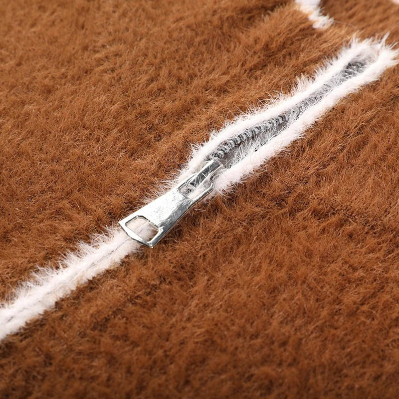 The Oakford Quarter Zip Pullover in Sienna Brown