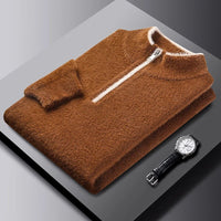 The Oakford Quarter Zip Pullover in Sienna Brown