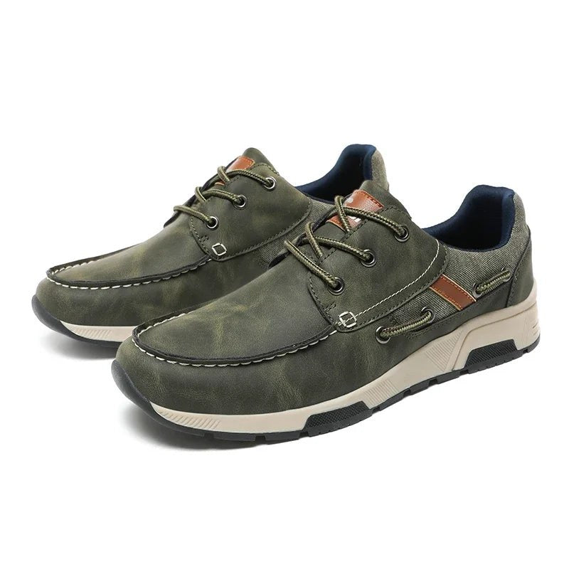 The Ozark Leather Shoe in Army Green