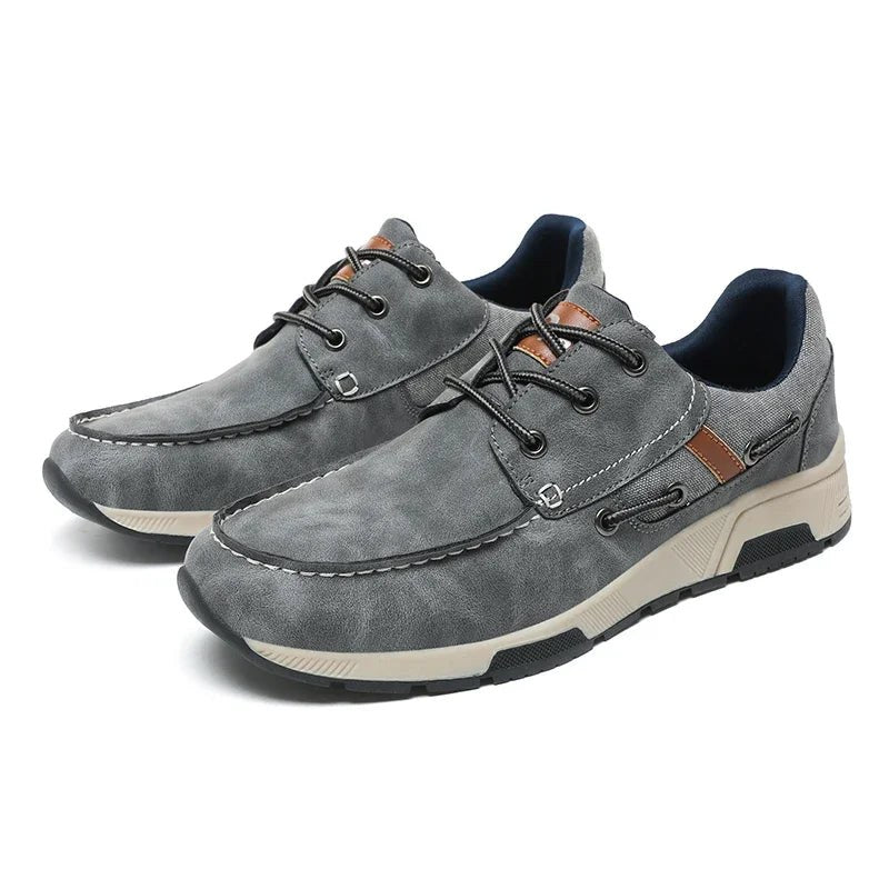 The Ozark Leather Shoe in Slate Gray