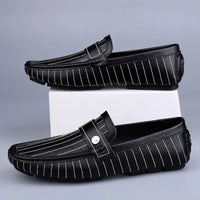 The Pinstripe Sorrento Loafer in Charcoal