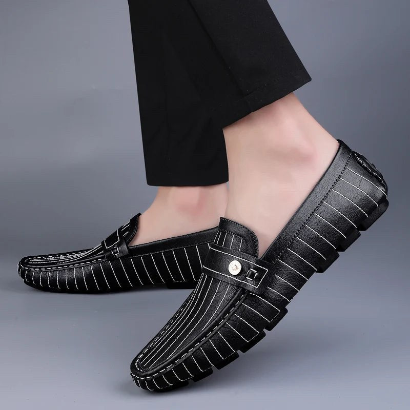 The Pinstripe Sorrento Loafer in Charcoal